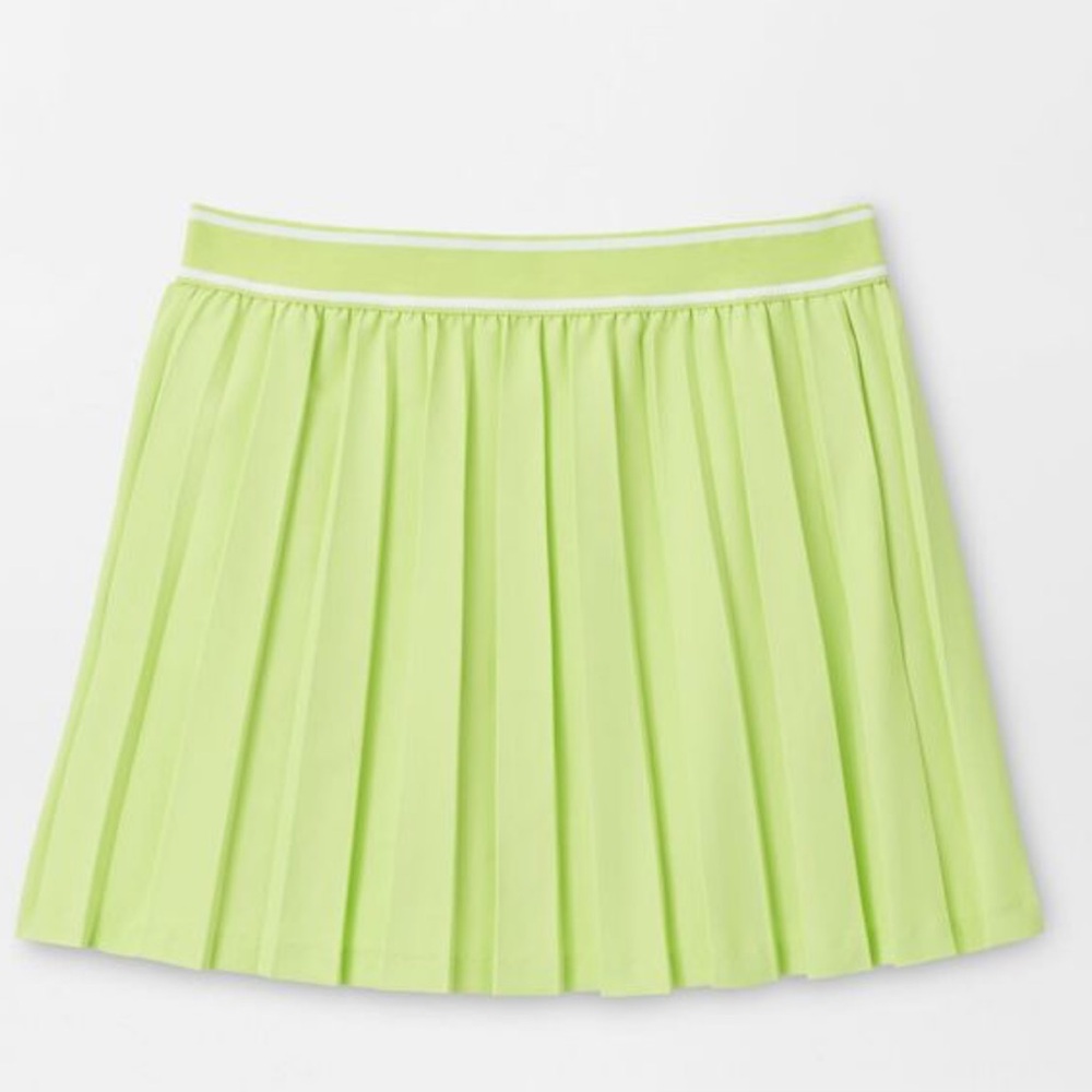 Peter Millar Chartreuse Pleated Mini Skirt